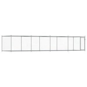 vidaXL Enclos pour chiens avec porte Gris 8x2x1,5 m Acier galvanisé