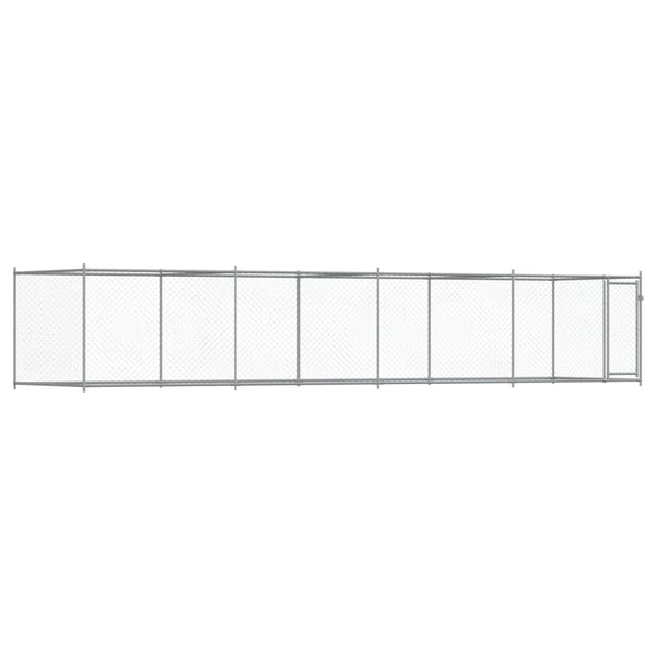 vidaXL Enclos pour chiens avec porte Gris 8x2x1,5 m Acier galvanisé