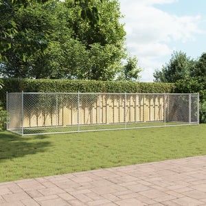 vidaXL Enclos pour chiens avec porte Gris 8x2x1,5 m Acier galvanisé