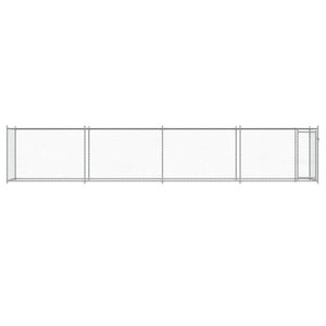 vidaXL Enclos pour chiens avec porte Gris 8x2x1,5 m Acier galvanisé