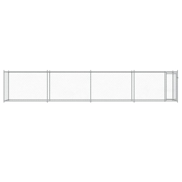 vidaXL Enclos pour chiens avec porte Gris 8x2x1,5 m Acier galvanisé