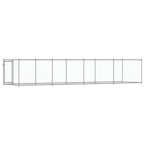 vidaXL Enclos pour chiens avec porte Gris 8x2x1,5 m Acier galvanisé