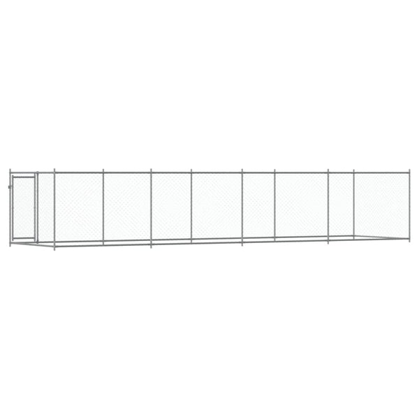 vidaXL Enclos pour chiens avec porte Gris 8x2x1,5 m Acier galvanisé