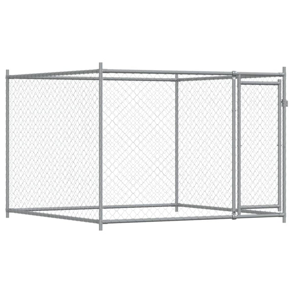 vidaXL Enclos pour chiens avec porte Gris 8x2x1,5 m Acier galvanisé