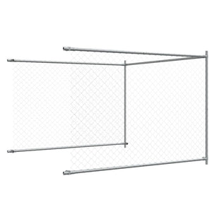 vidaXL Enclos pour chiens avec porte Gris 8x2x1,5 m Acier galvanisé