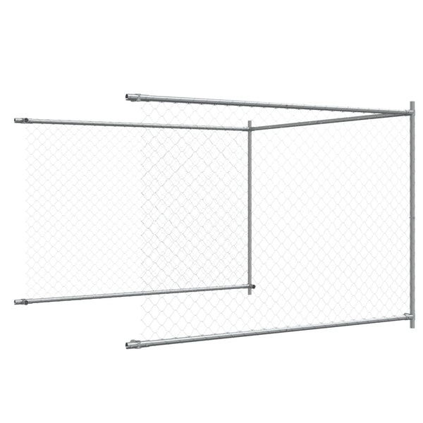 vidaXL Enclos pour chiens avec porte Gris 8x2x1,5 m Acier galvanisé