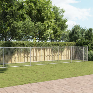 Hundezwinger mit Tür 10x2x1,5m Grau