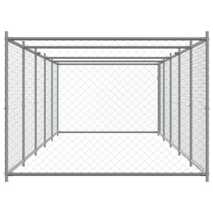 Hundezwinger mit Tür 10x2x1,5m Grau