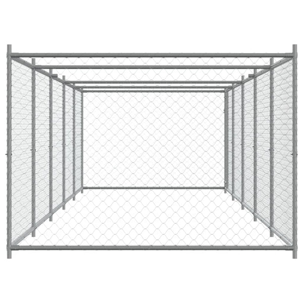 Hundezwinger mit Tür 10x2x1,5m Grau