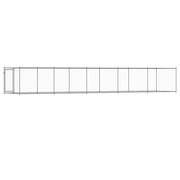 Hundezwinger mit Tür 10x2x1,5m Grau