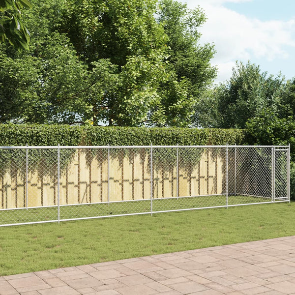 Hundezwinger mit Tür 10x2x1,5m Grau