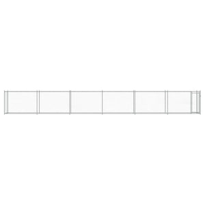 vidaXL Chenil pour chien avec porte Gris 12x2x1,5 m Acier galvanisé