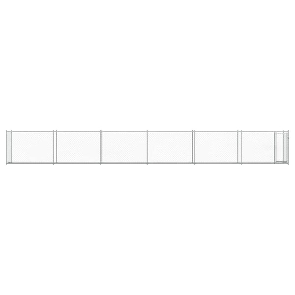 vidaXL Chenil pour chien avec porte Gris 12x2x1,5 m Acier galvanisé