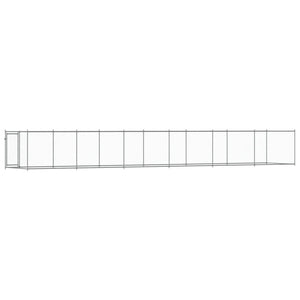 vidaXL Chenil pour chien avec porte Gris 12x2x1,5 m Acier galvanisé