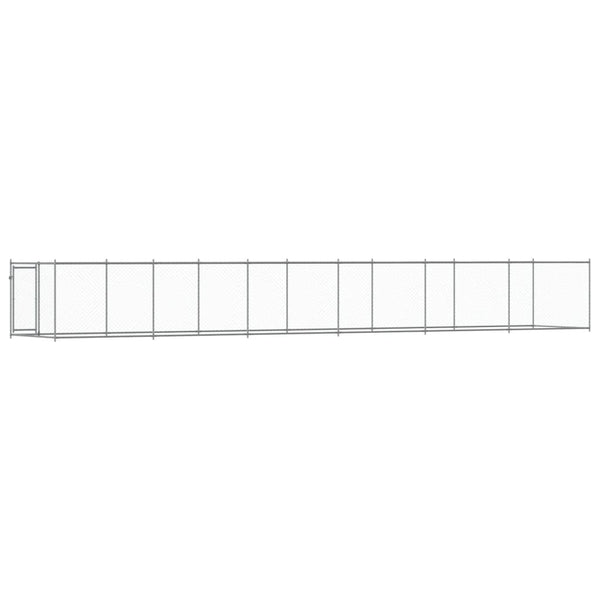 vidaXL Chenil pour chien avec porte Gris 12x2x1,5 m Acier galvanisé