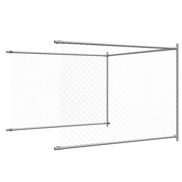vidaXL Chenil pour chien avec porte Gris 12x2x1,5 m Acier galvanisé