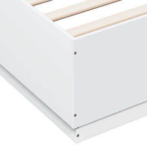 vidaXL Cadre de lit avec LED Blanc 200x200 cm Bois d'ingénierie