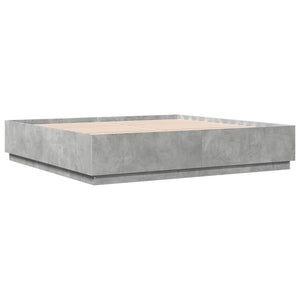 vidaXL Cadre de lit avec LED Gris Ciment 200x200 cm Bois d'ingénierie