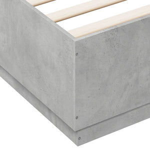 vidaXL Cadre de lit avec LED Gris Ciment 200x200 cm Bois d'ingénierie