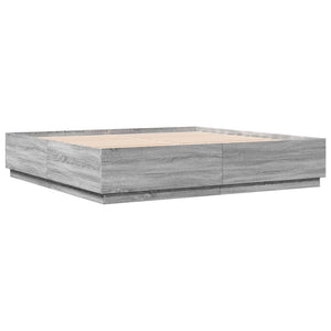 vidaXL Cadre de lit avec LED gris sonoma 200x200 cm Aggloméré