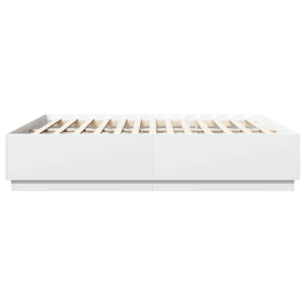Bettgestell mit LED Weiß 180x200 cm