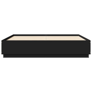 Bettgestell mit LED Schwarz 180x200 cm