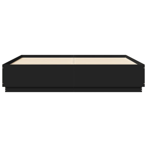 Bettgestell mit LED Schwarz 180x200 cm