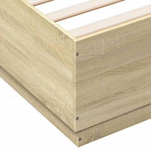 Bettgestell mit LED 180x200 cm Sonoma Eiche