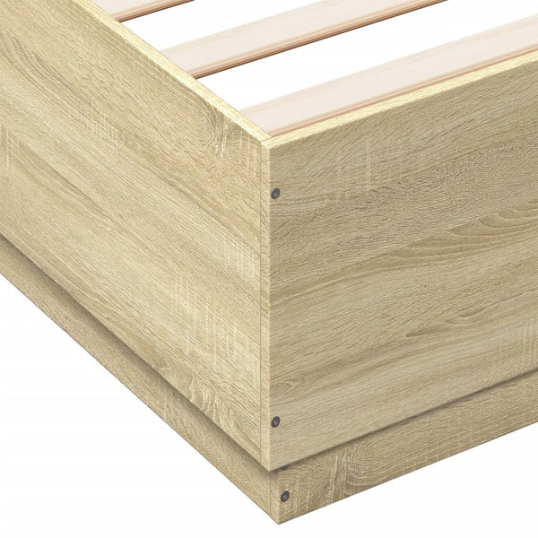 Bettgestell mit LED 180x200 cm Sonoma Eiche