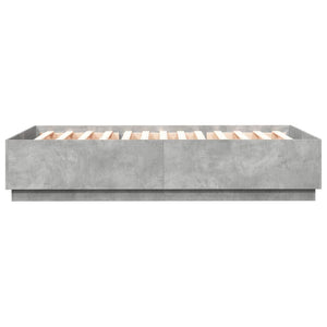 Bettgestell mit LED Betongrau 150x200 cm