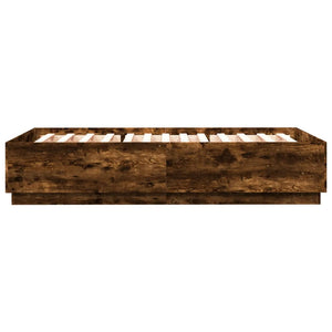 Bettgestell Räuchereiche mit LED 150x200 cm