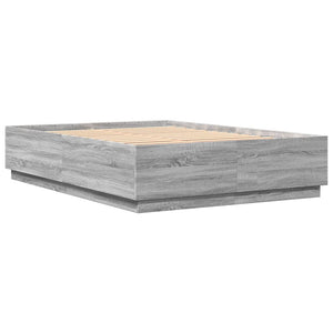Bettgestell mit LED Grau 150x200 cm