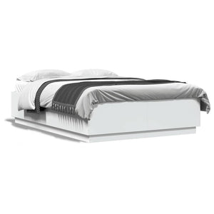 Bettgestell mit LED Weiß 140x200 cm