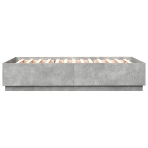 Bettgestell mit LED Betongrau 140x200 cm