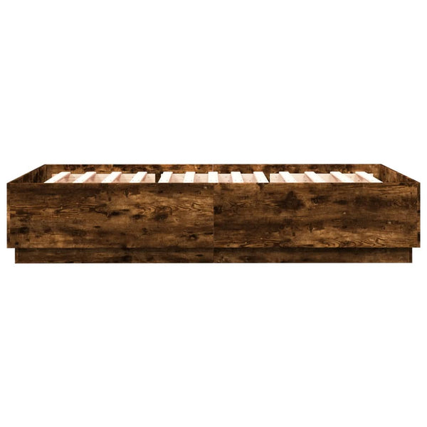 Bettgestell Räuchereiche mit LED 140x200 cm