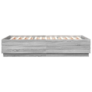 Bettgestell mit LED 120x200 cm Grau