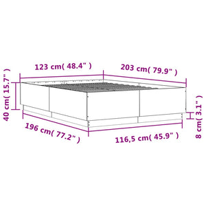 Bettgestell mit LED Braun Eiche 120x200 cm