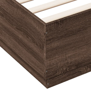 Bettgestell mit LED Braun Eiche 120x200 cm