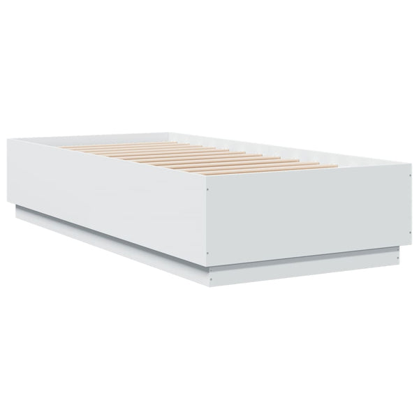 Bettgestell mit LED Weiß 100x200 cm