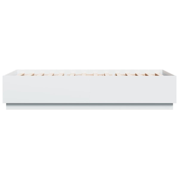 Bettgestell mit LED Weiß 100x200 cm