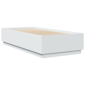 Bettgestell mit LED Weiß 100x200 cm
