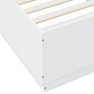 Bettgestell mit LED Weiß 100x200 cm