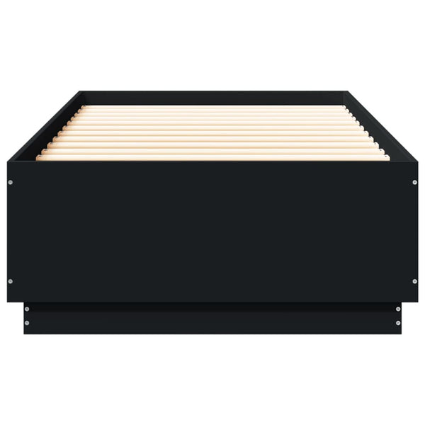 Bettgestell mit LED Schwarz 100x200 cm