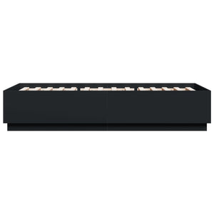 Bettgestell mit LED Schwarz 100x200 cm