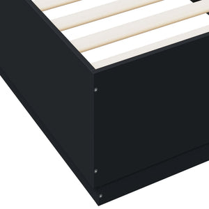 Bettgestell mit LED Schwarz 100x200 cm