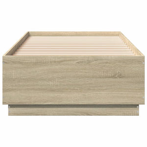 Bettgestell mit LED Sonoma-Eiche 100x200 cm