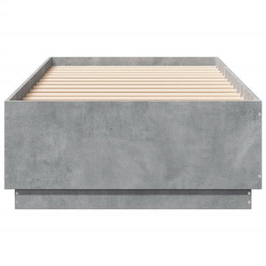 vidaXL Cadre de lit avec LED gris béton 100x200 cm Aggloméré