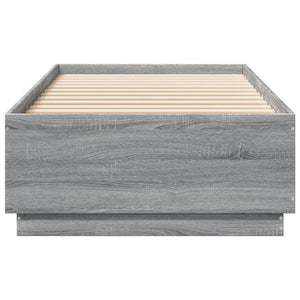 Bettgestell mit LED Grau 100x200 cm