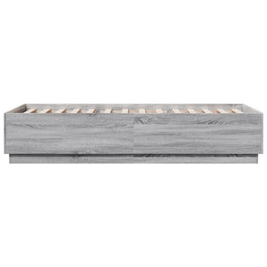 Bettgestell mit LED Grau 100x200 cm