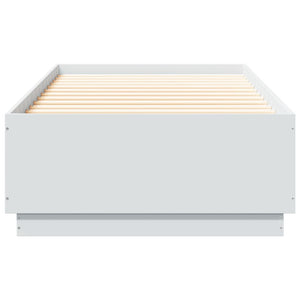 Bettgestell mit LED Weiß 90x200 cm
